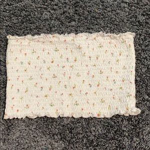 White Floral Tube Top
